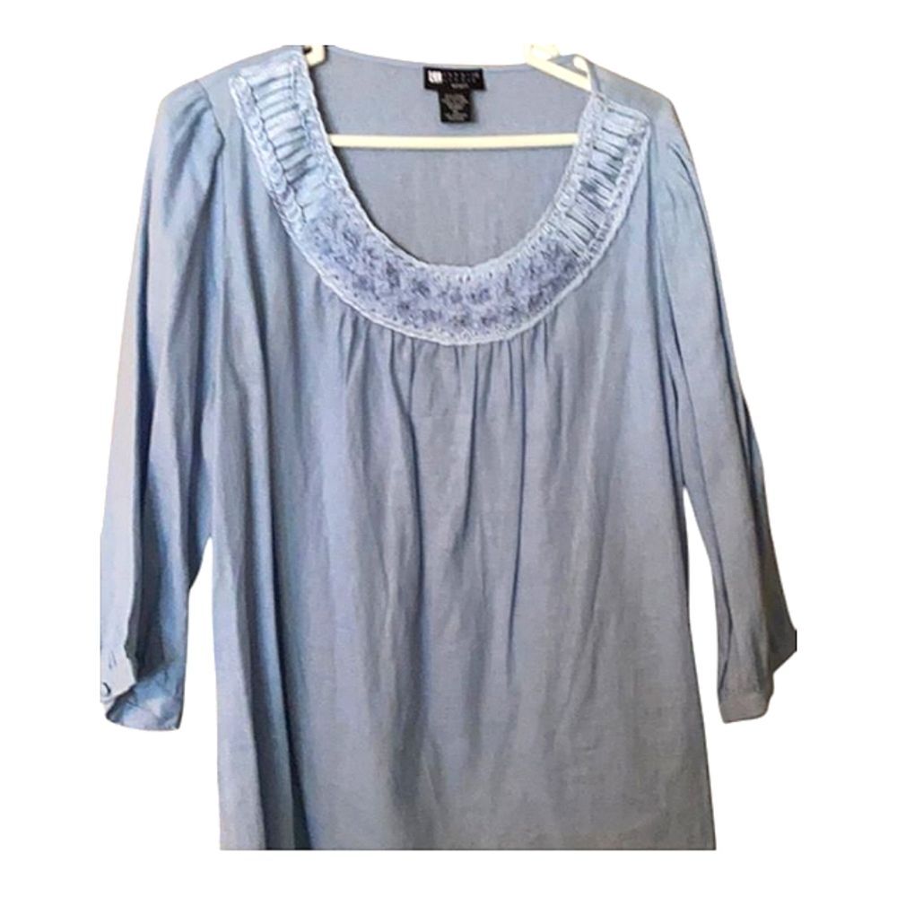 New Carole Little Light Blue Tunic Top Size 1X